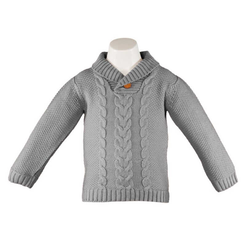 Pulover gri tricotat Miranda Textil