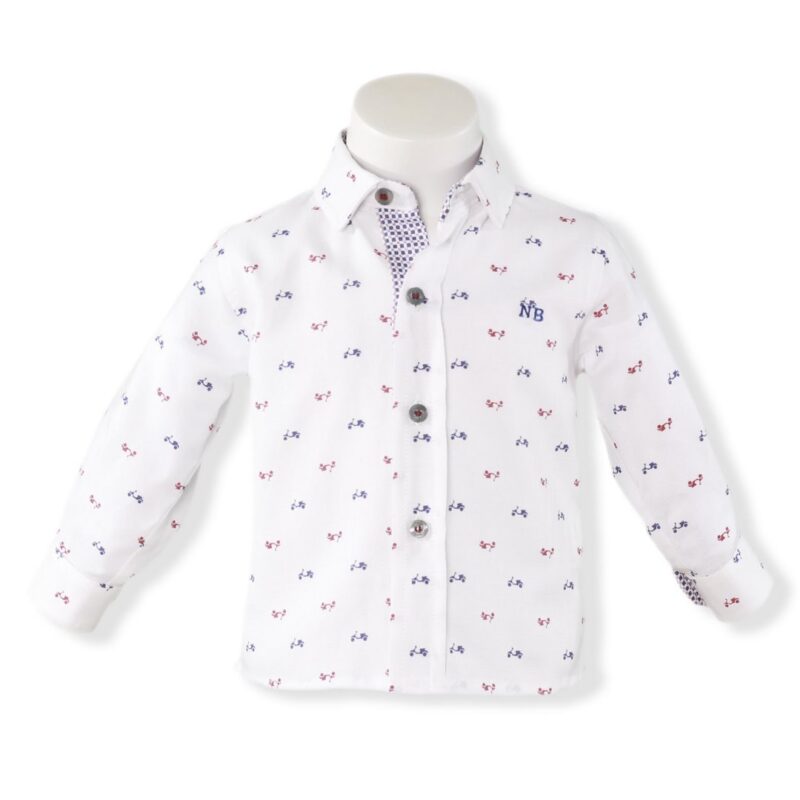 Camasa bebe baiat alb Miranda Textil