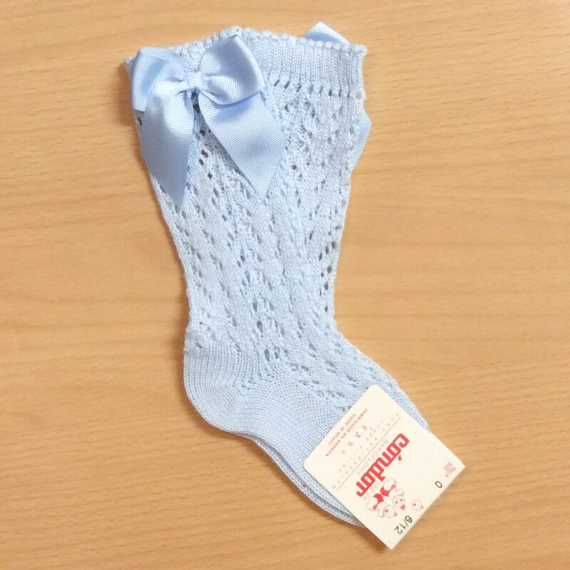 Șosete înalte albastru deschis din tricot Condor - imagine 3