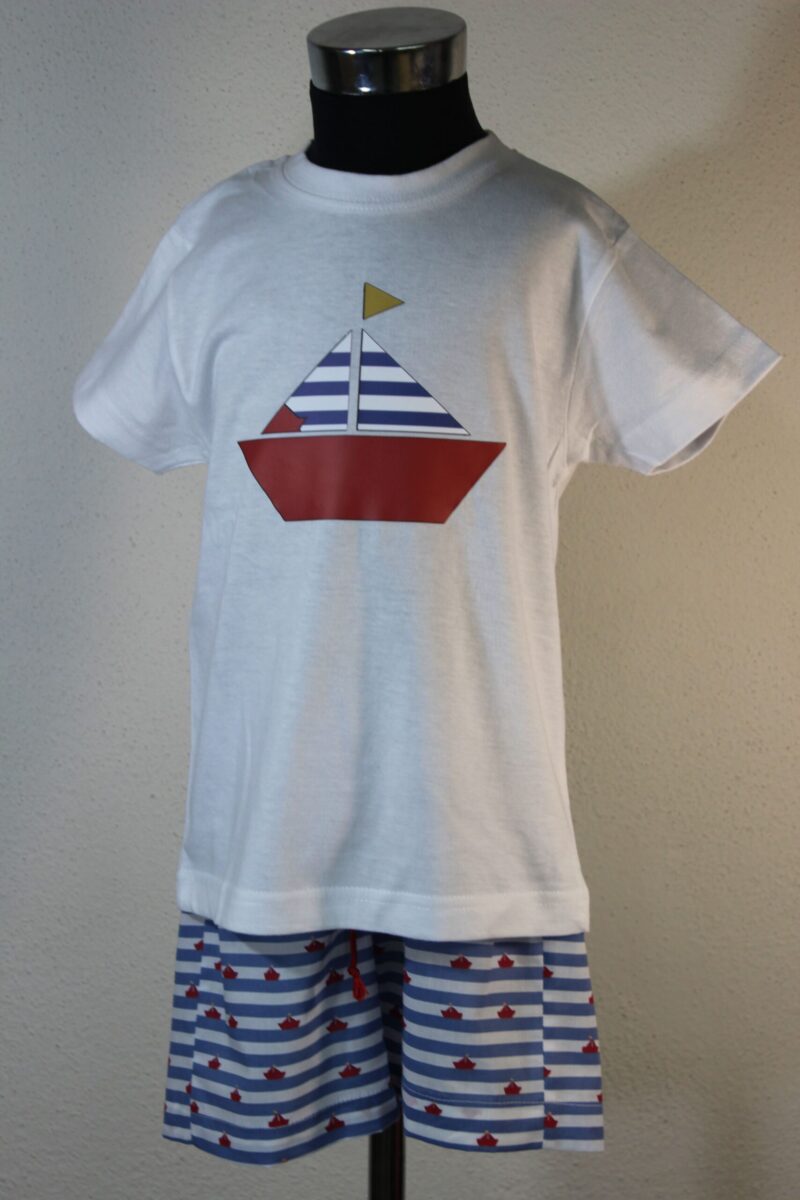 Set băiat tricou-short bărcuță Basmarti