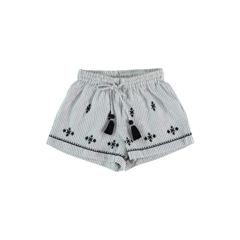 Pantaloni scurti brodati in dungi Petit Bazar
