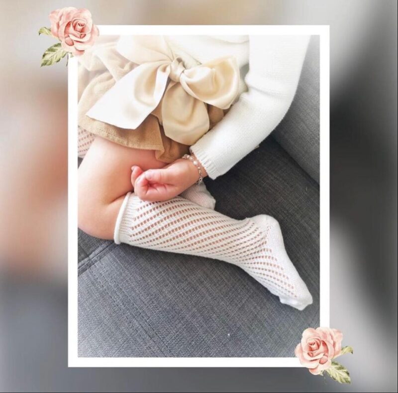 Șosete albe din tricot Condor (lungi)