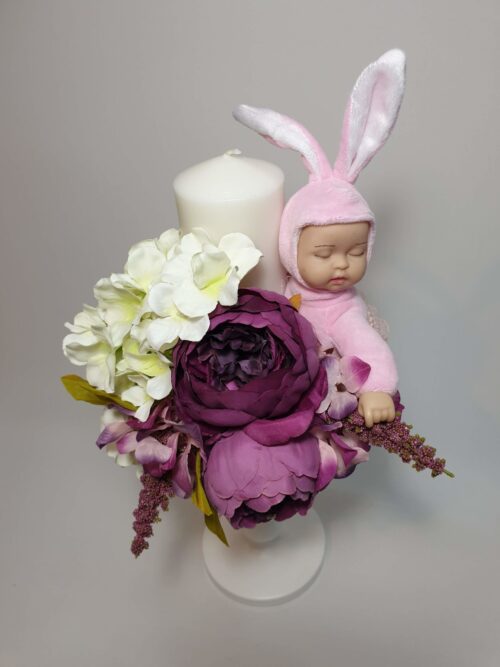 Lumânare florală botez