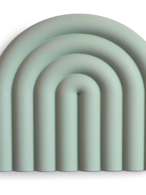 Jucarie dentiție Mushie rainbow cambridge blue