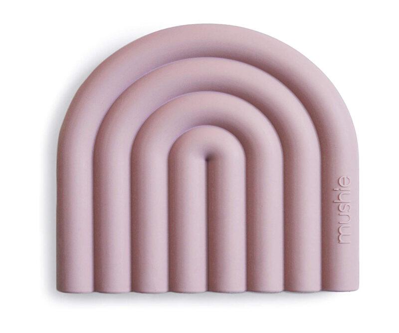Jucarie dentiție Mushie rainbow mauve