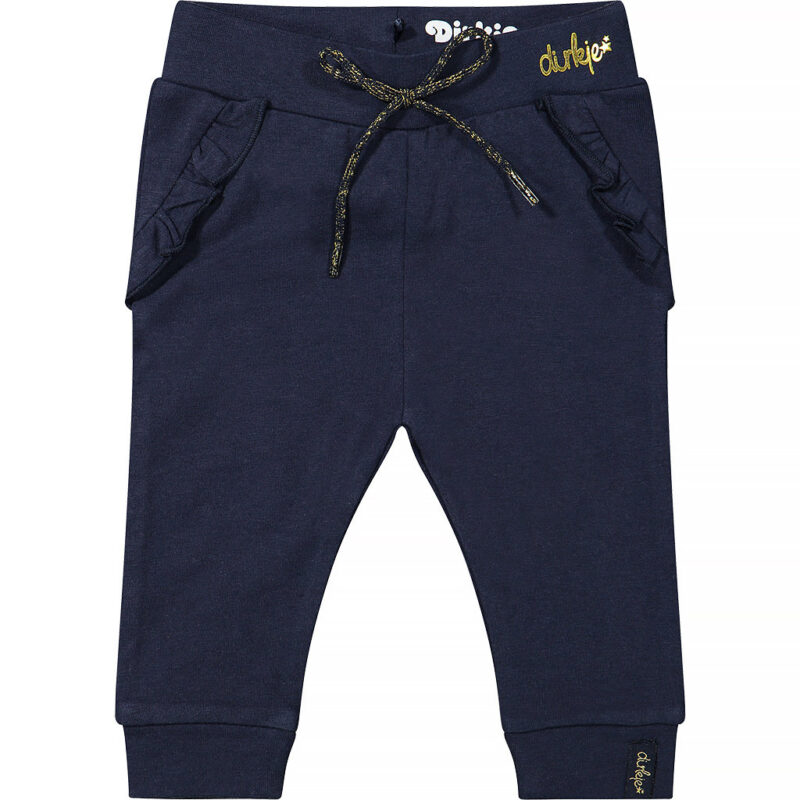 Pantaloni bleumarin fetiță din bumbac organic