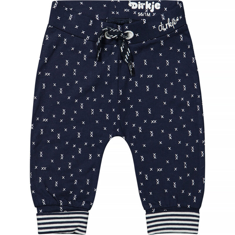 Pantaloni bleumarin cu imprimeu din bumbac organic - imagine 2