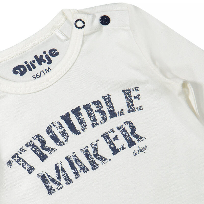 Bluza ivory din bumbac organic -Trouble maker- - imagine 4