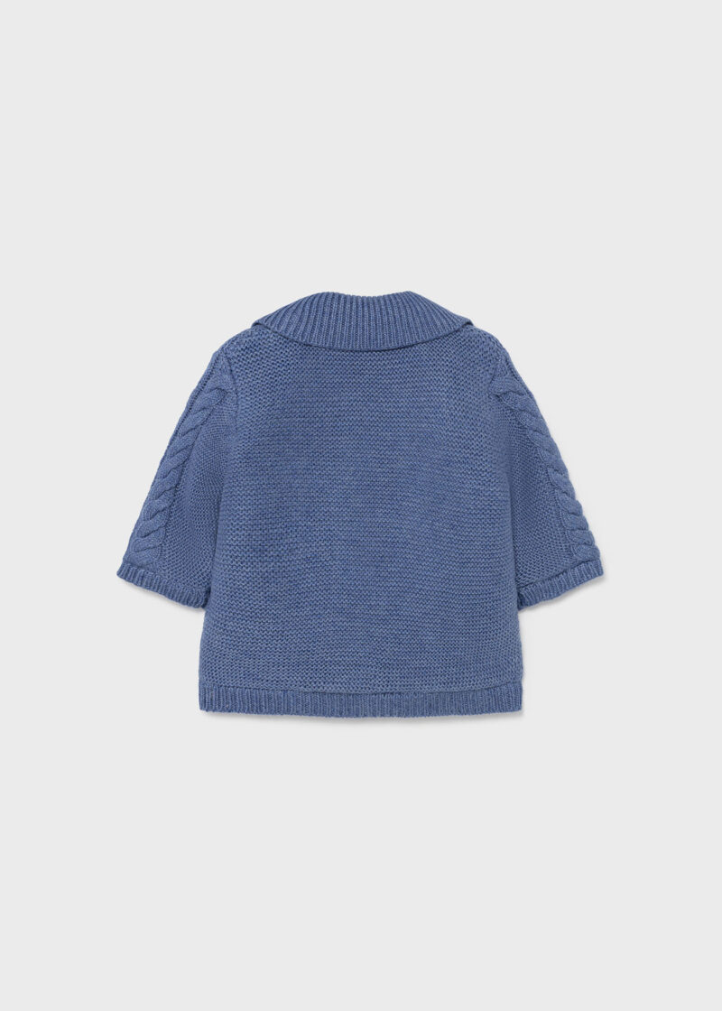 Cardigan albastru din tricot cu blăniță Mayoral - imagine 2