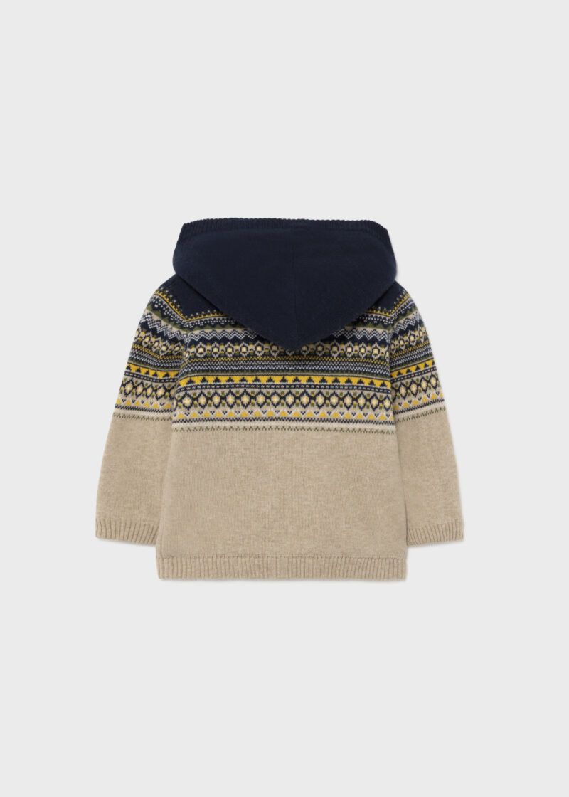 Jachetă crem din tricot cu glugă Mayoral - imagine 3