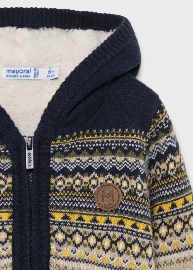 Jachetă crem din tricot cu glugă Mayoral - imagine 4