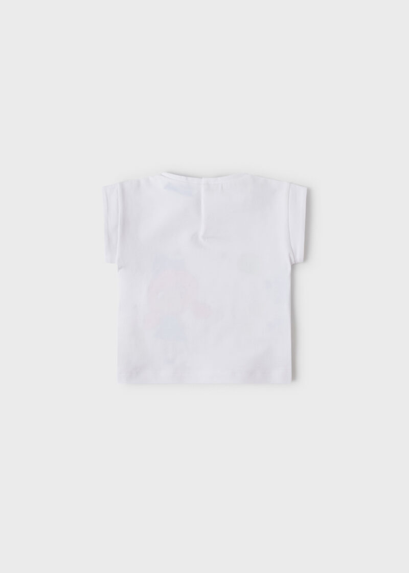 Tricou alb cu pisici mânecă scurtă ECOFRIENDS bebe fetiță Mayoral - imagine 2