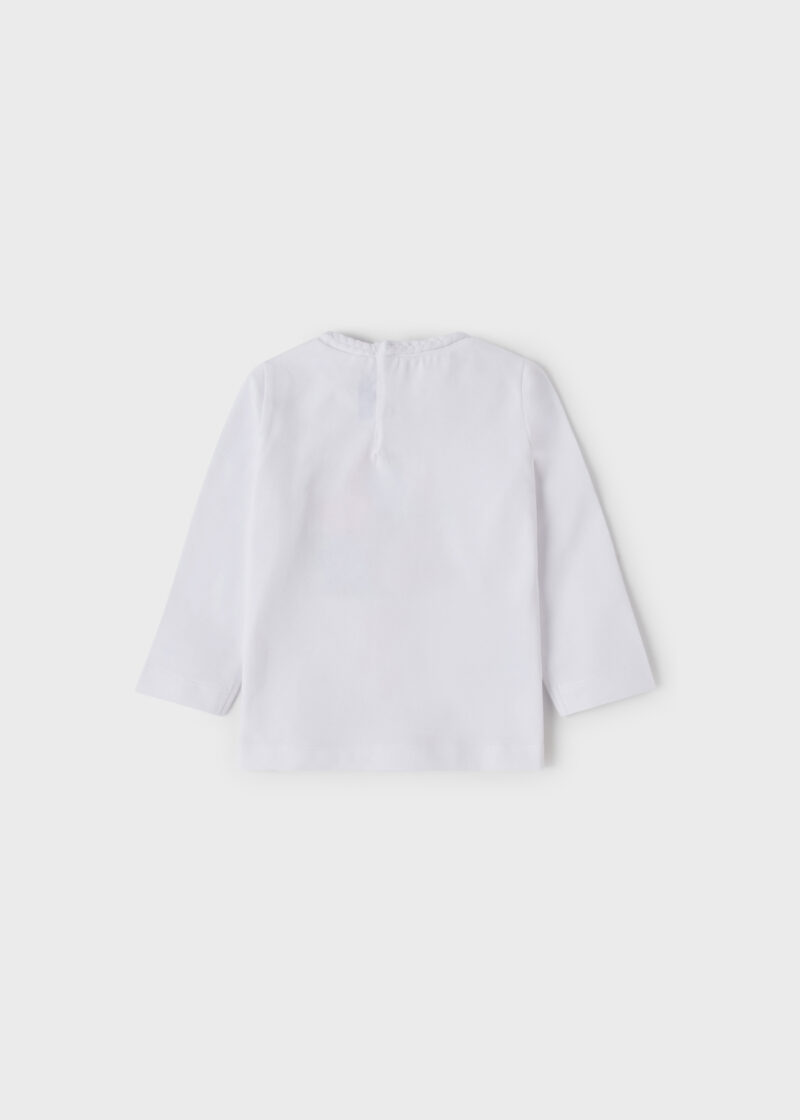 Tricou alb mânecă lungă bebe fetiță Mayoral - imagine 2