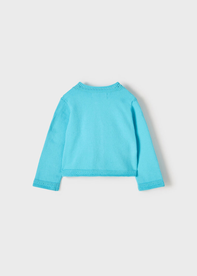 Cardigan turcoaz din tricot basic ECOFRIENDS bebe fetiță Mayoral - imagine 3