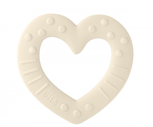 Jucărie dentiție BIBS inimioară ivory