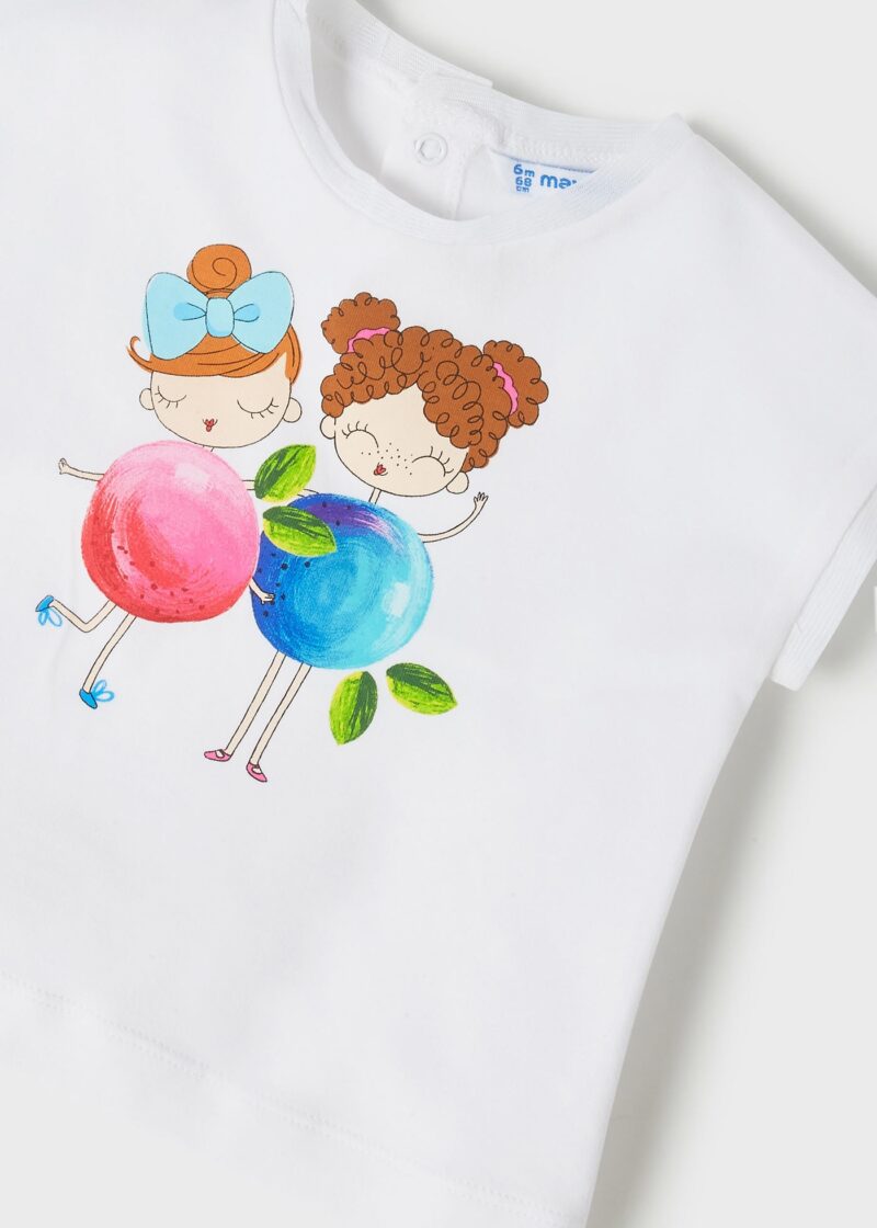 Tricou alb mânecă scurtă ECOFRIENDS bebe fetiță Mayoral - imagine 3