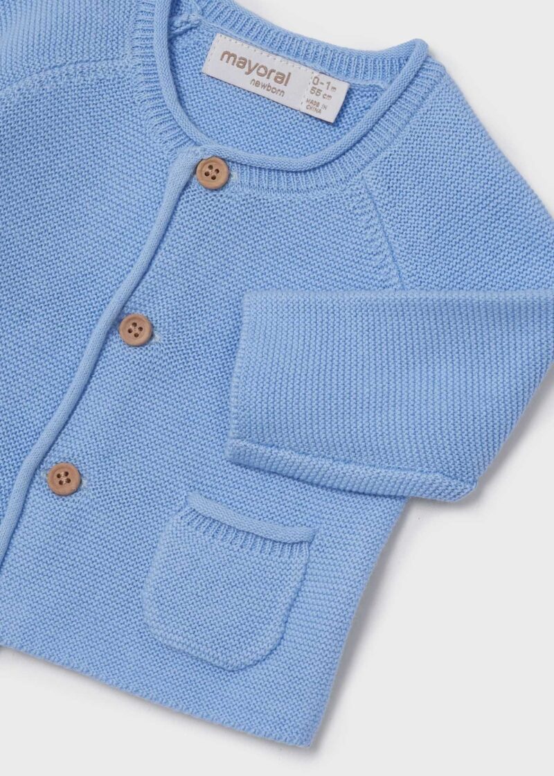 Cardigan lung și șosete dream blue din tricot ECOFRIENDS new born Mayoral - imagine 3