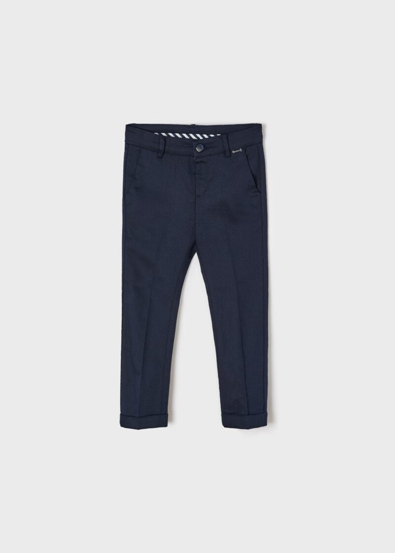 Pantaloni marino lungi chino din in băiat Mayoral - imagine 2
