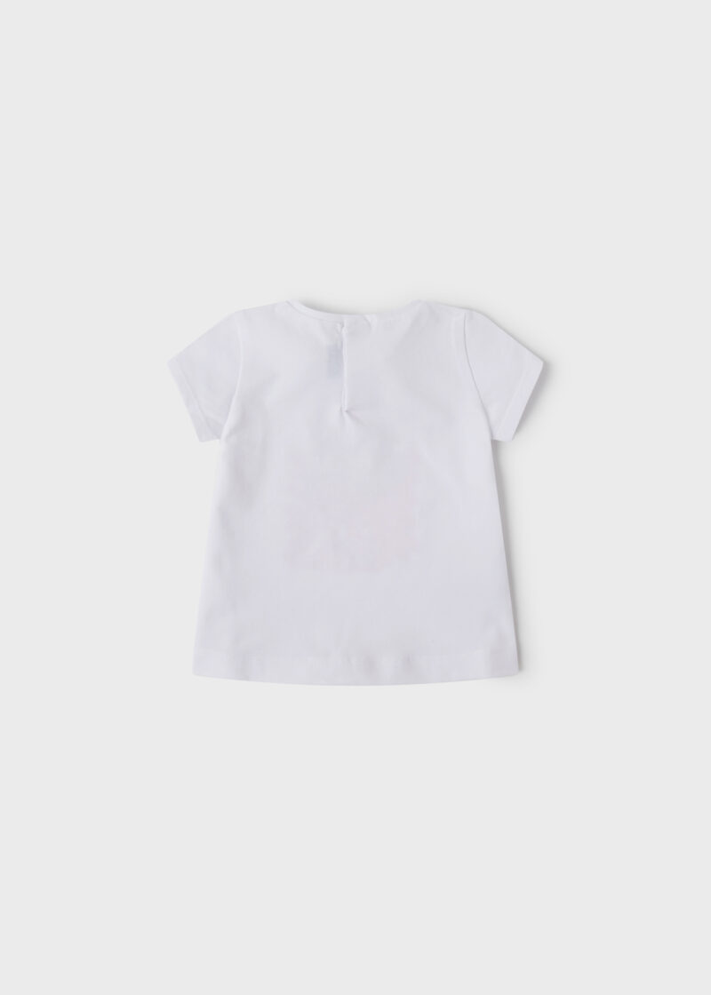 Tricou alb cu fetiță mânecă scurtă ECOFRIENDS bebe fetițe Mayoral - imagine 2