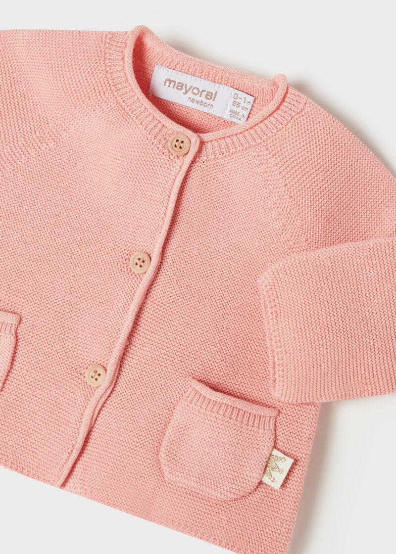 Cardigan lung și șosete blossom din tricot ECOFRIENDS new born fetițe Mayoral - imagine 3