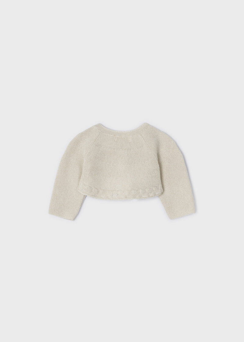 Cardigan champan din tricot elegant new born fetiță Mayoral - imagine 2