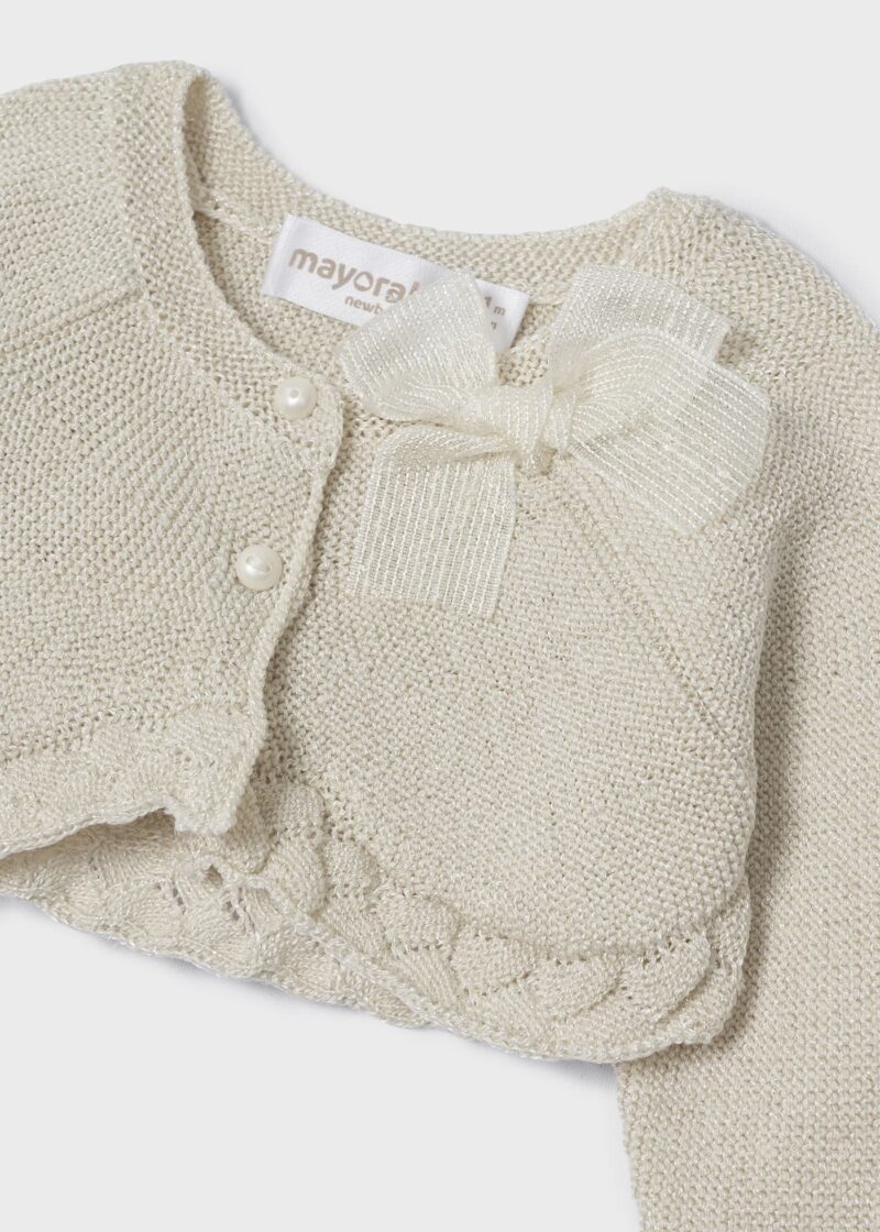 Cardigan champan din tricot elegant new born fetiță Mayoral - imagine 3