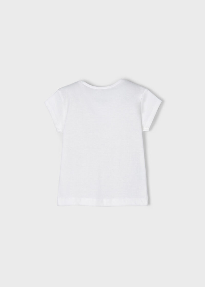 Tricou ivory mânecă scurtă ECOFRIENDS broderii fetiță Mayoral - imagine 3