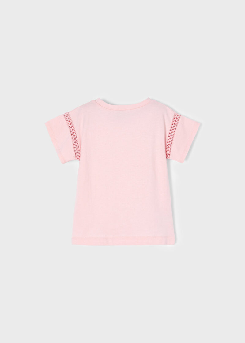 Tricou roz pudră mânecă scurtă păpușă ECOFRIENDS fetiță Mayoral - imagine 3