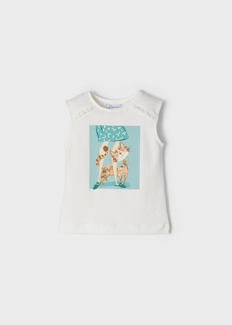 Tricou ivory grafică ECOFRIENDS fetiță Mayoral - imagine 2