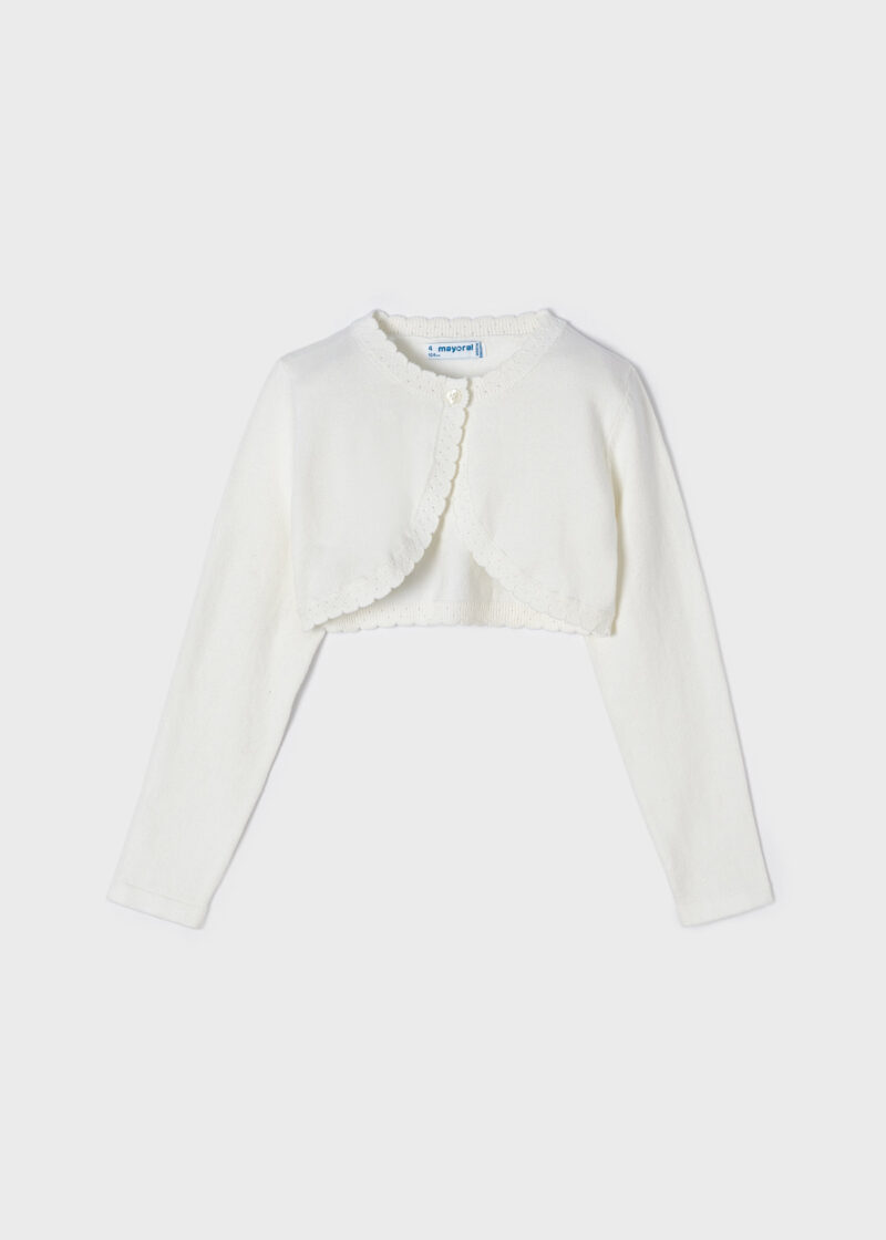 Cardigan ECOFRIENDS tricot ivory fetiță Mayoral - imagine 3