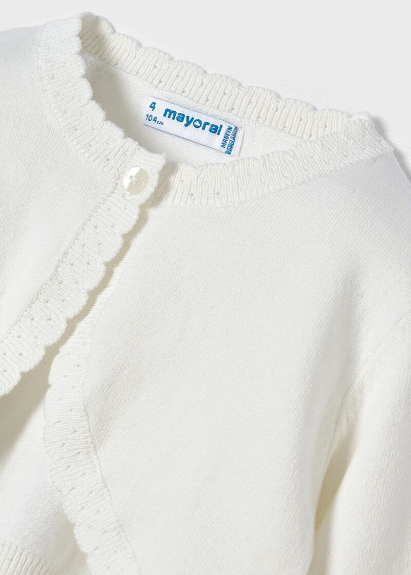 Cardigan ECOFRIENDS tricot ivory fetiță Mayoral - imagine 5