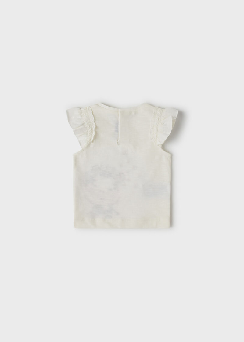 Tricou ivory mânecă scurtă imprimeu zebră ECOFRIENDS bebe fetiță Mayoral - imagine 2