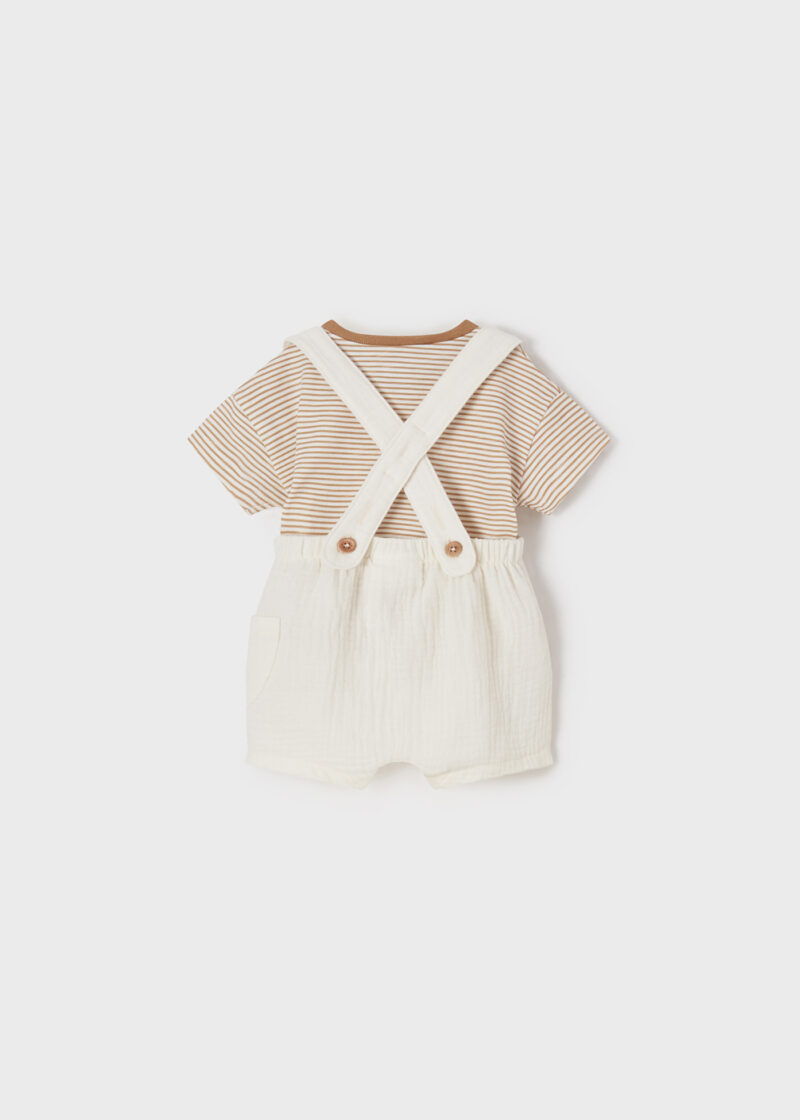 Set pantaloni scurți cu bretele vanilla-safari nou-născut băiat Mayoral - imagine 2