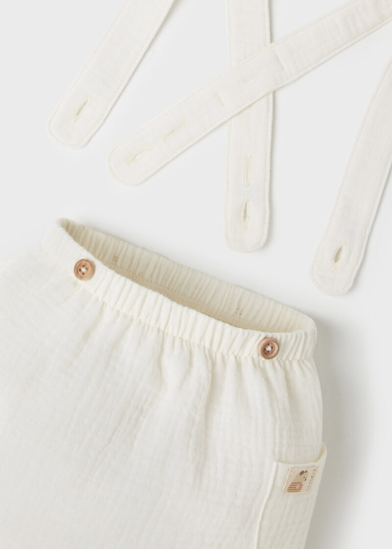 Set pantaloni scurți cu bretele vanilla-safari nou-născut băiat Mayoral - imagine 4