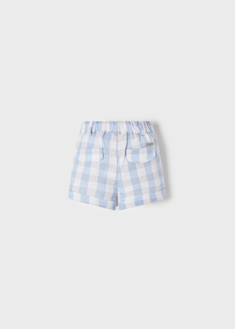 Pantaloni scurți dream blue imprimeu carouri nou-născut băiat - imagine 2