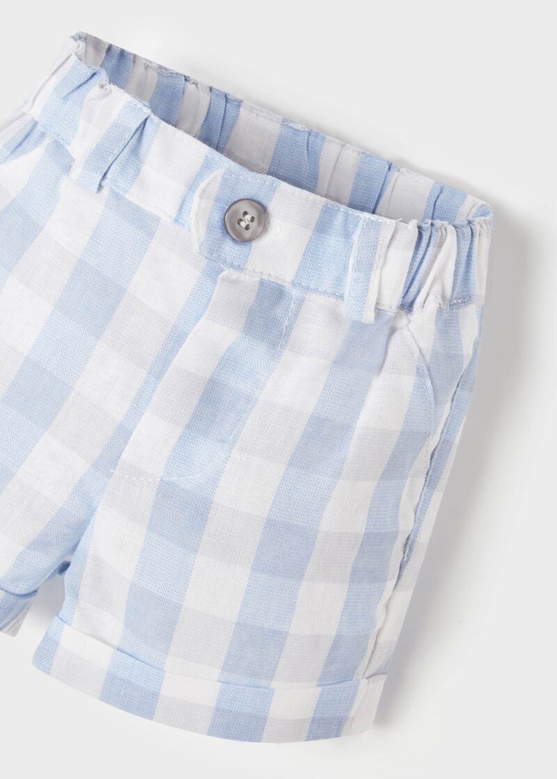 Pantaloni scurți dream blue imprimeu carouri nou-născut băiat - imagine 3