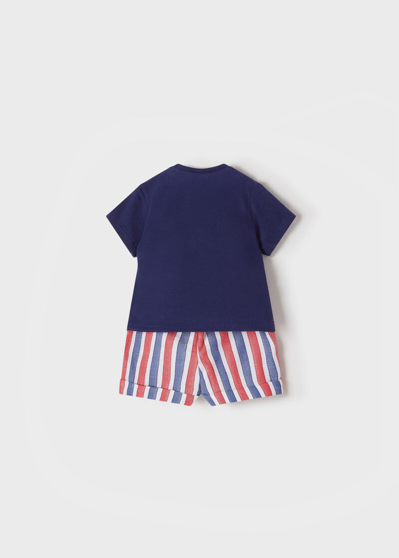 Set pantaloni scurți dungi royal nou-născut băiat Mayoral - imagine 3