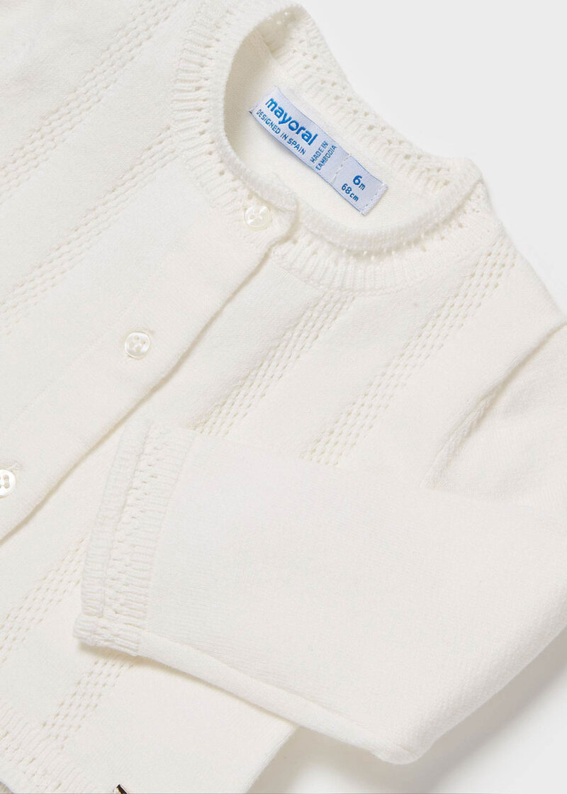 Cardigan crudo din tricot basic ECOFRIENDS bebe fetiță Mayoral - imagine 3