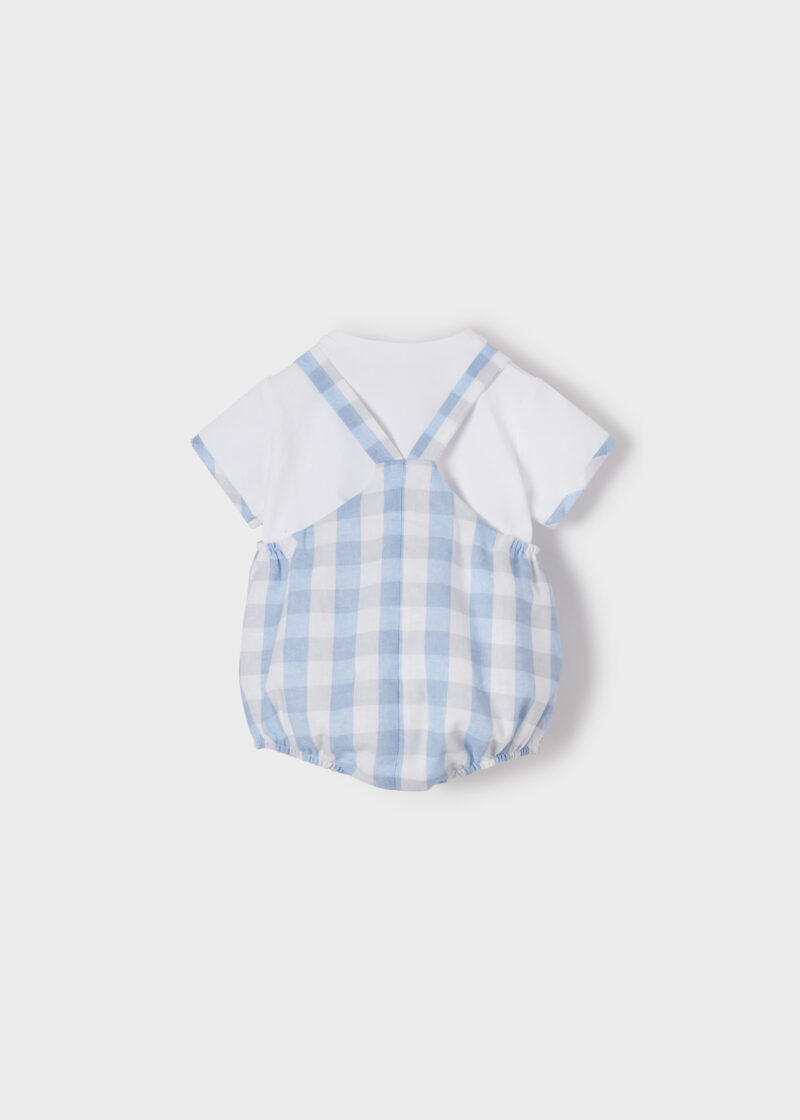 Set salopetă vichy dream blue nou-născut băiat Mayoral - imagine 2