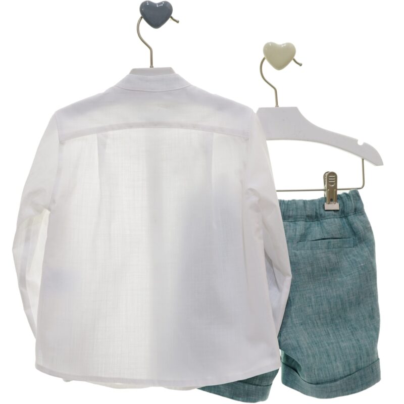 Compleu cămașă și pantaloni trei sferturi 100% bumbac Ulises - imagine 3