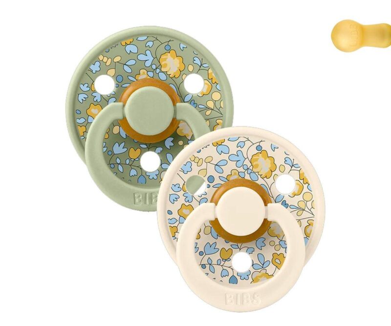 Set 2 suzete Bibs Colour Round Liberty Eloise-Sage