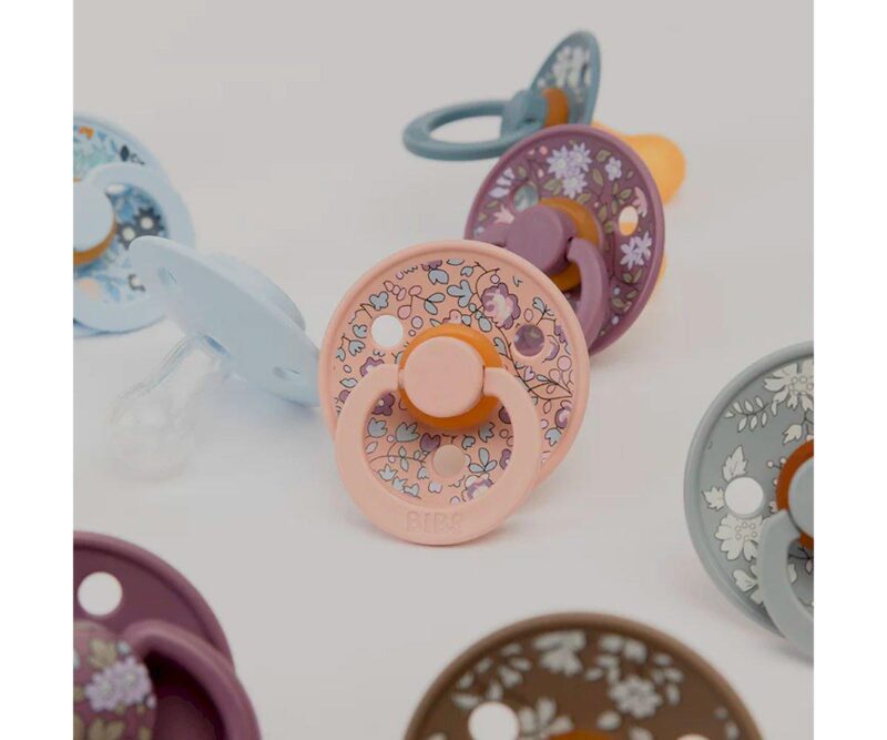 Set 2 suzete Bibs Colour Round Liberty Eloise-Sage - imagine 2