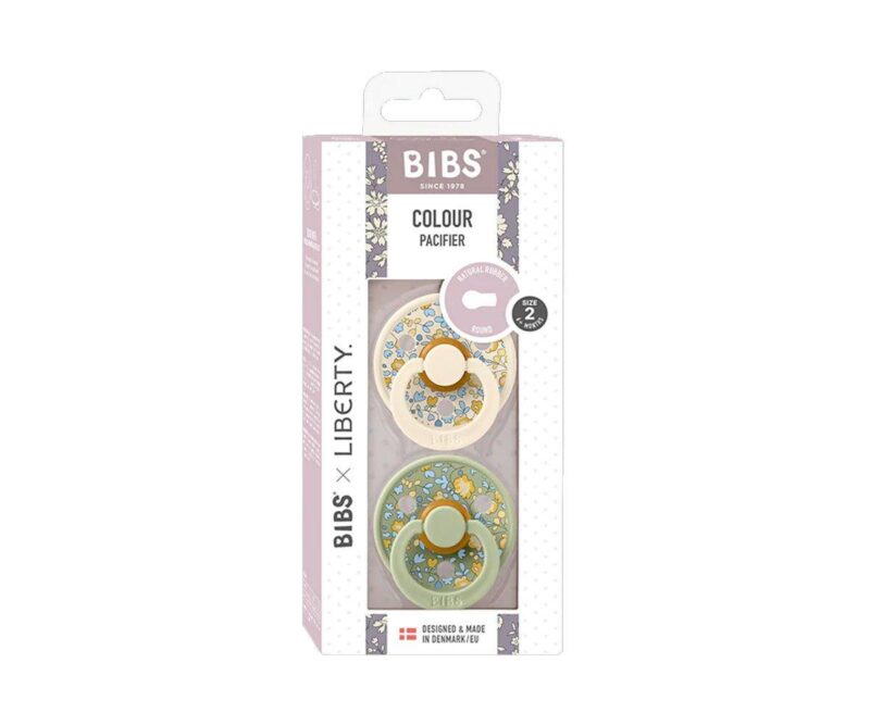 Set 2 suzete Bibs Colour Round Liberty Eloise-Sage - imagine 3