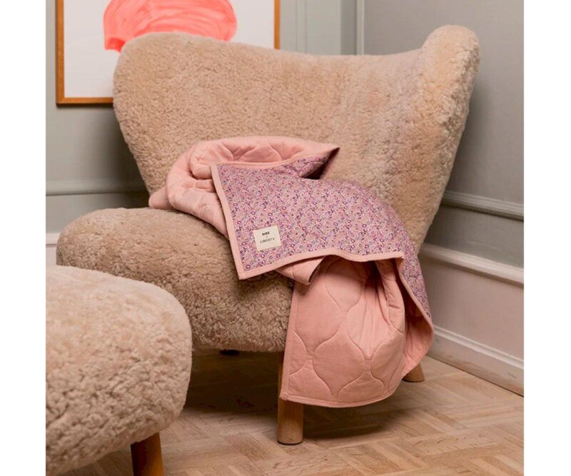Paturica matlasata din bumbac organic,Bibs Liberty Blush - imagine 3