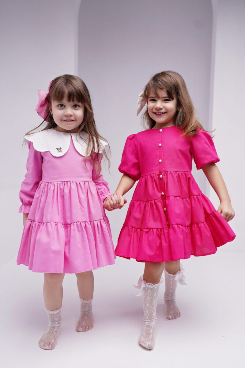 Rochie Pink Love Cotton, Little Rose - imagine 2