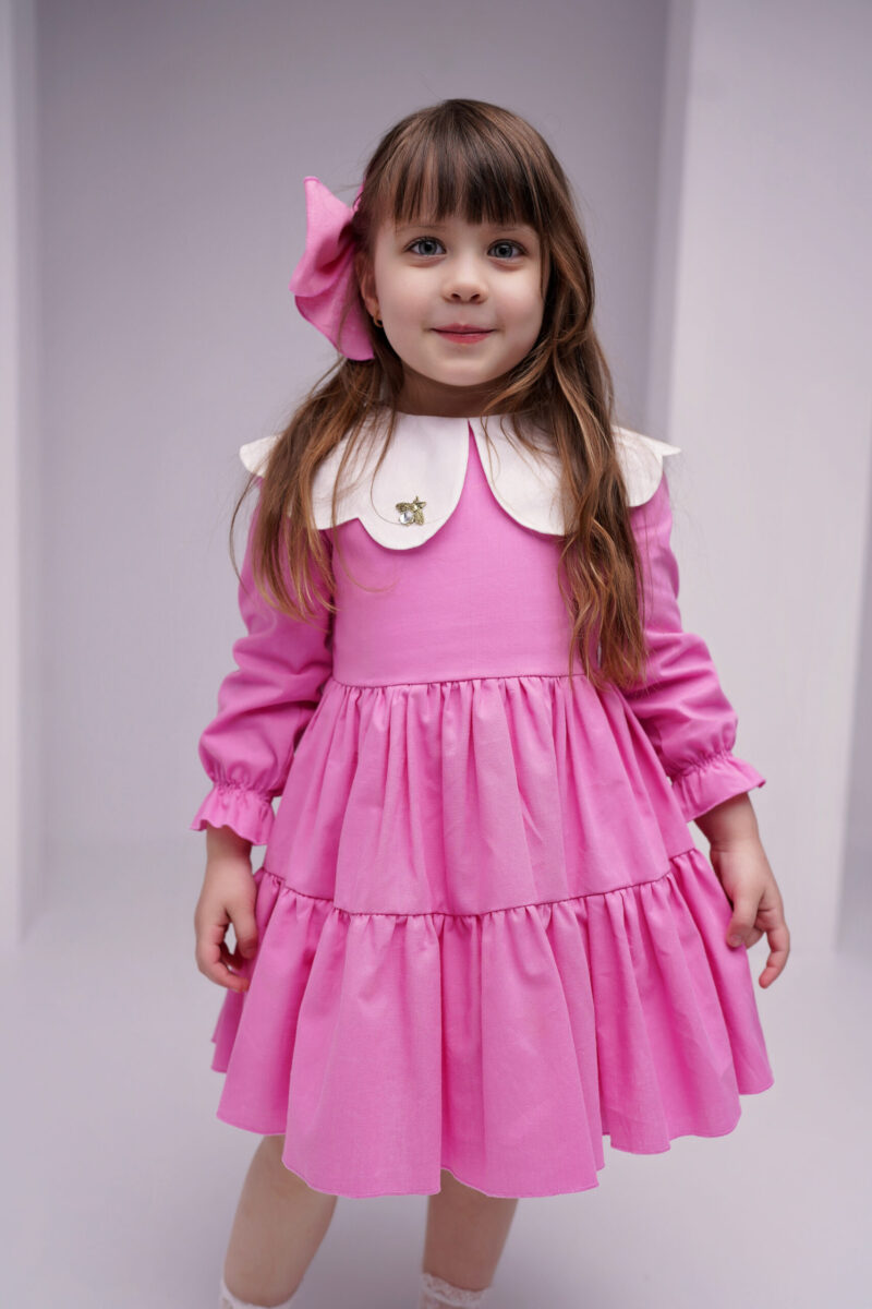 Rochie Pink Love Cotton, Little Rose - imagine 3