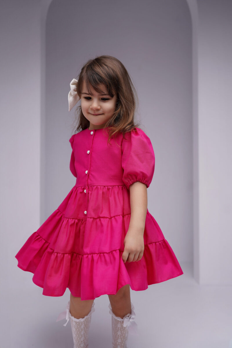 Rochie Nancy Fucsia, Little Rose - imagine 3