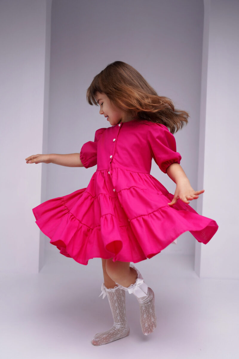 Rochie Nancy Fucsia, Little Rose - imagine 2