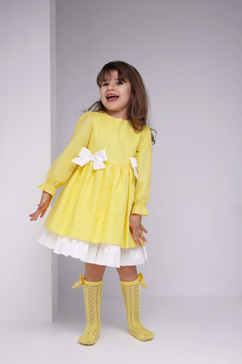 Rochie Yellow Cotton ,Little Rose