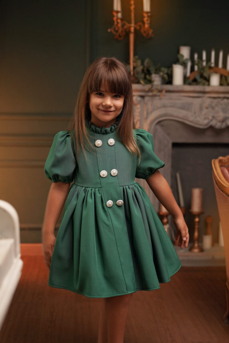 Rochie Chantal smarald,Little Rose - imagine 3